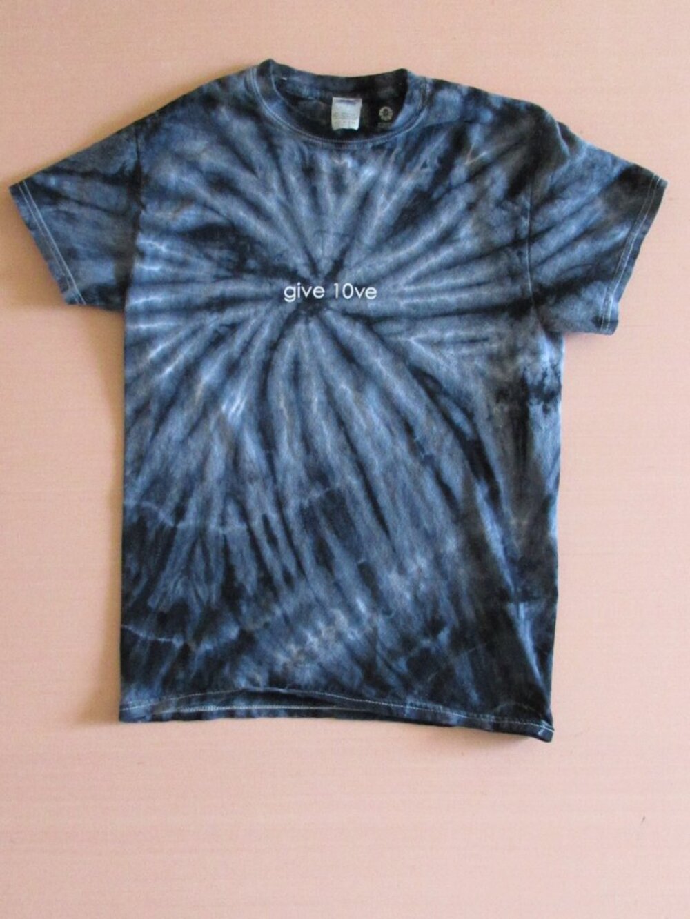 Glassybaby Black Tie Dye T‑Shirt Give 10ve Graphic Spiral Custom Ink Cotton